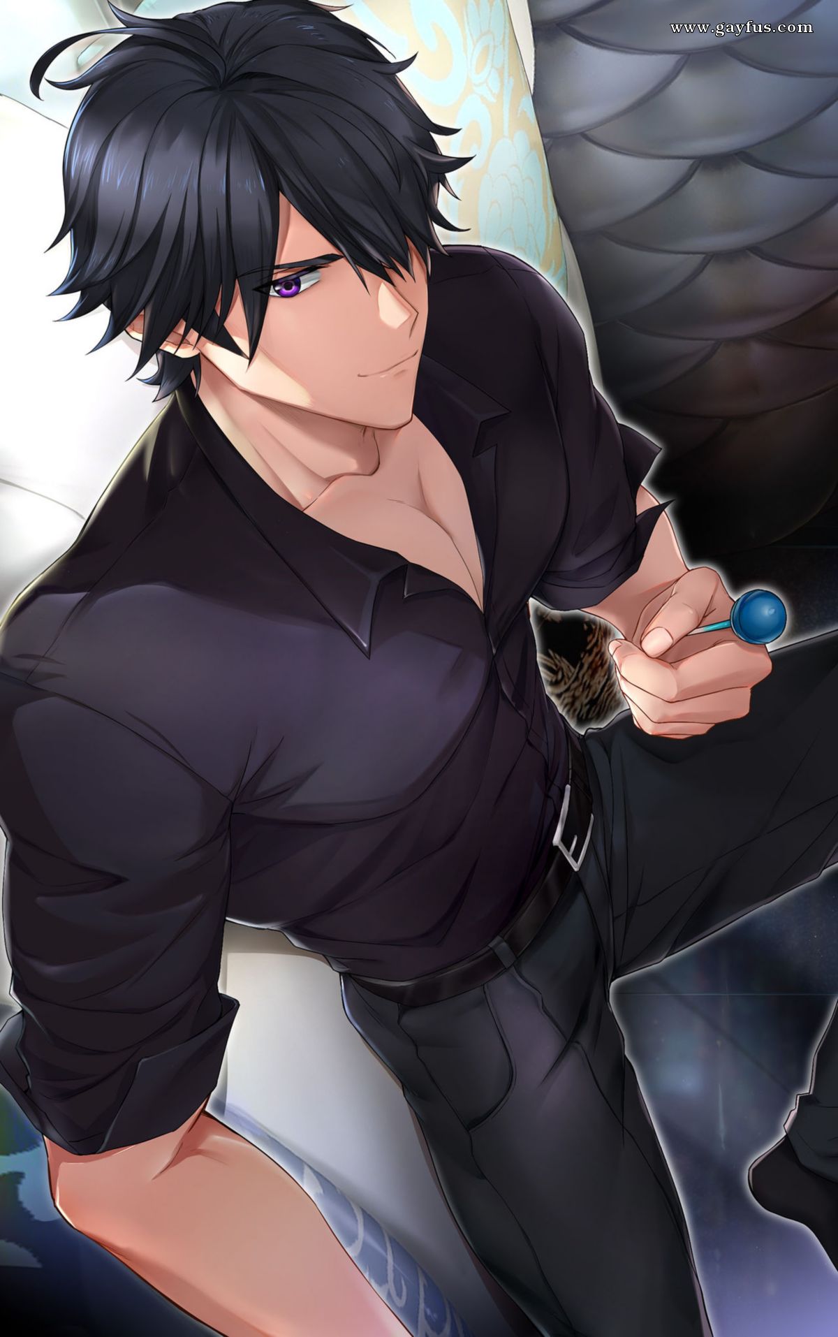 Undress him and masturbate him - Kakashi Hatake 69