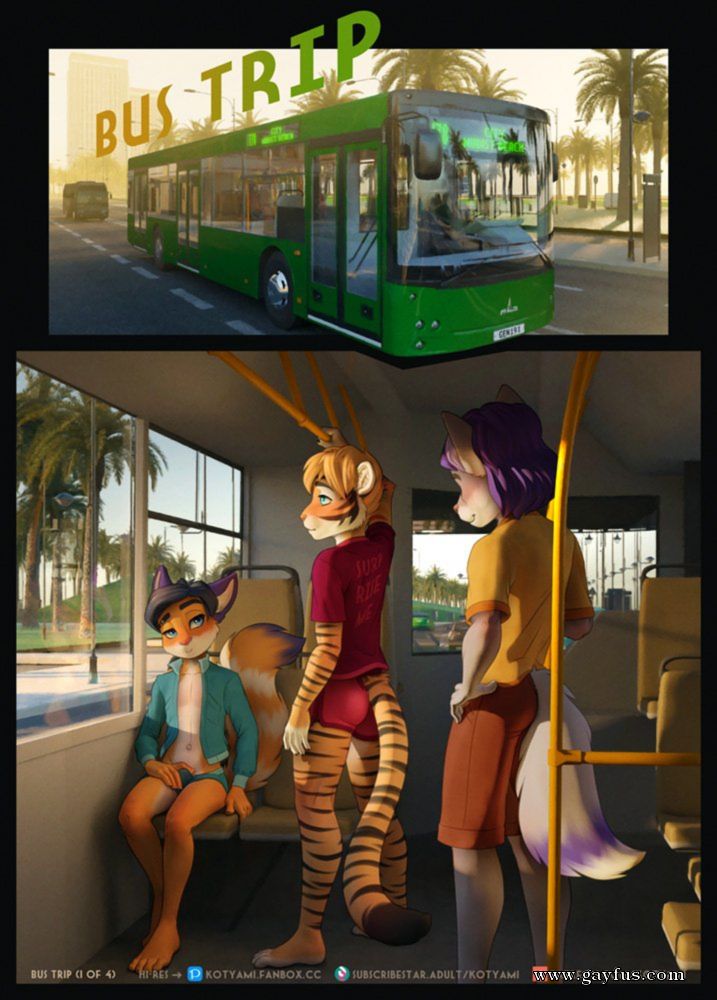 Gay Sex In Public Bus - Page 1 | Kotyami/Bus-Trip | Gayfus - Gay Sex and Porn Comics