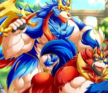 comic Zacian x Zamazenta