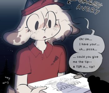 comic Goatboy Pizza Delivery