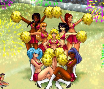 comic Taking on the Cheerleading Squad