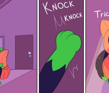 comic Pumkat Goes Trick-Or-Treating