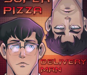 comic Super Pizza Delivery Man